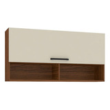 Armário Aéreo Ametista 1 Porta Basculante 120 Cm Nogueira