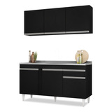 Armário Aéreo Argélia E Balcão Gabinete Com Pia Inox 150cm D
