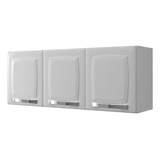 Armário Aéreo De Cozinha Cor Branco Aço 3 Portas Rose Itatiaia