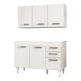 Armário Aéreo Honduras E Balcão Gabinete De Pia Suécia 120cm Cor Branco