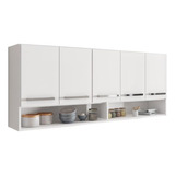 Armário Aéreo Móveis De Cozinha Multiuso 5 Portas Branco
