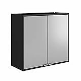 Armário Aéreo Multiúso Itatiaia Smart - 2 Portas - Preto C-cinza