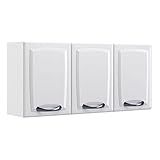 Armário Aéreo Suspenso 3 Portas 2 Prateleiras Cozinha Modulada 120 Cm Organizador Itatiaia Branco