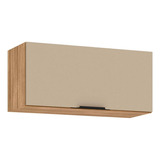 Armário Aéreo Viv Aluminum 1 Porta Basculante 80 Cm Freijó