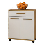 Armário Balcão Cozinha Area Multiuso Casa Serviço Moveis Cor Cinamomo off White