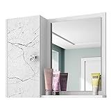 Armário Banheiro Espelheira Gênova Com 1 Porta Cor Branco Carrara