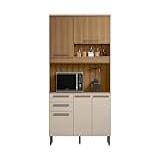 Armario Cozinha 5 Portas E 2 Gavetas Kit Prisma Ripado