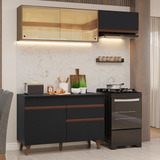 Armário Cozinha Compacta 190cm Preto rustic Reims Madesa 05