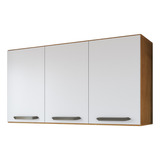 Armario Cozinha Completa Sapateira Compacta De Parede 120cm Cor Freijó E Off White