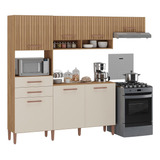 Armario Cozinha Fortaleza Com 7 Portas E 2 Gavetas Cor Canelato 3d Canelato off White
