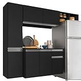 Armário De Cozinha 4 Peças Diana Preto - Móveis Arapongas Preto Fosco
