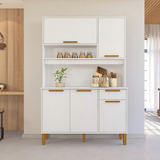 Armário De Cozinha 5 Portas 1 Gaveta Roma Branco Ihwt