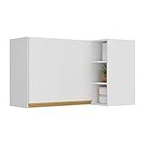 Armário De Cozinha Aéreo De Canto Veneza Multimóveis V3742 Branco Dourado