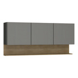 Armario De Cozinha Suspenso Kits Paraná Line 3 P 67x150x29cm Cor Freijo gris