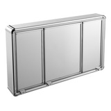 Armário Espelho Banheiro Moldura Alumínio 3 Portas 73x45