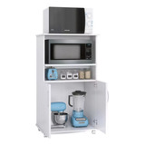 Armário Fruteira Multiuso Forno Microondas Branco Moderno