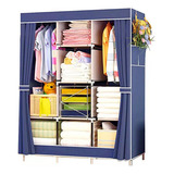 Armário Guarda Roupa Organizador Dobrável Desmontável Cor Azul