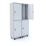 Armário Guarda Volume Locker Roupeiro 4 Portas Aço
