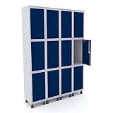Armario Locker Roupeiro 12 Portas Em Aço Grp 504 12 Pandin Móveis Cinza Azul Del Rey