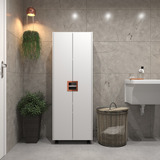 Armário Multiuso 2 Portas Com Rodízios Ideal Para Áreas Externas Organização E Armazenamento De Produtos De Limpeza E Itens Diversos Estilo Industrial