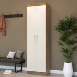 Armário Multiuso Ibiza 2 Portas 4 Prateleiras 4099 Off White Cor Branco
