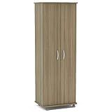 Armário Multiuso Limeira Alto 2 Portas 8 Prateleiras Castanho Politorno