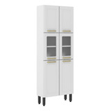Armário Paneleiro De Aço 6 Portas 2 Vidros Colors Bertolini Cor Branco