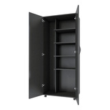 Armario Para Lavanderia 2 Portas Com Rodinhas Multiuso Cor Preto