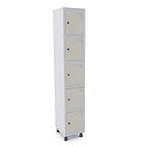 Armário Roupeiro 5 Portas Aço Grp 501 5 Pandin Móveis Cinza Bege