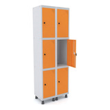 Armário Roupeiro 6 Portas Aço Grp 502 6 Pandin Móveis Wt