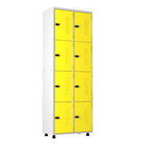 Armário Roupeiro Aço 8 Portas Academia Guarda Volume Amarelo