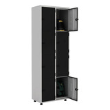 Armário Roupeiro Aço 8 Portas Academia Guarda Volume Ea702 P