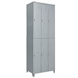 Armário Roupeiro De Aço Vestiário 06 Portas Grandes Locker