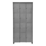 Armário Roupeiro De Aço Vestiário Academia 12 Portas Locker Cor Cinza