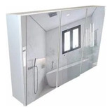 Armário Superior Banheiro Com Espelho Mdf Espelheira 75x70 Cor Branco