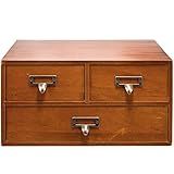 Armário Vintage De Boticário De Mesa Com 3 Gavetas Armário De Remédios De Madeira Maciça Para Mesa Gavetas De Catálogo De Cartões Rústicos Com Porta Etiquetas Gaveta De Mesa Para Armazenamento E Organização