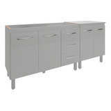 Armáro Pia 118cm Bruna Balcão Jane Forno Elétrico Microondas