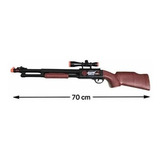 Arminha Escopeta 70cm Dardo Mira Algema Carabin Rifle Ñ Nerf