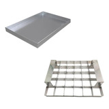 Aro Cortador De Brownie Com 30 Cav 6x6x3cm Assadeira Alum