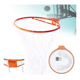 Aro De Basquete Cesta Aço Rede Compatível C Bola Oficial