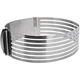 Aro Forma Cortador Fatiador De Bolo Regulável Em Aço Inox Ajustável De 24cm A 30cm Ideal Para Bolos Em Camadas Perfeitas Ninja Tech