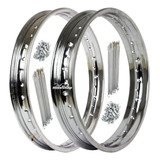 Aros Dianteiro E Traseiro Raios Cromados Cg Ml 125 1987