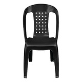 Arqplast Cadeira Plástica Sem Braço Preta