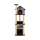 Arranhador Casa Para Gatos 3 Andares Com Rede E Brinquedos Cat Veneza Lunar Black 
