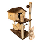 Arranhador Gato Brinquedo Bolinha Casa Com