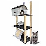 Arranhador Gato Casa Com Rede Camarote Premium Cinza 