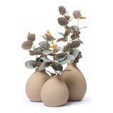 Arranjo De Flor Artificial Planta Artificial Trio De Vasos