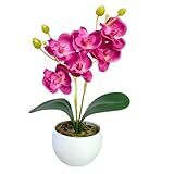 Arranjo Orquideas Mini Planta Artificial Seda Decorativa-Roxa-