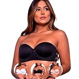 ART ÍNTIMA Kit 03 Sutiãs Com Bojo Tomara Que Caia Com Tiras Nas Costas Sem Alças Não Marca Na Roupa Moda Íntima Sustentação Perfeita Confortável Resistente VARIADOS G