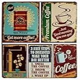 ARTCLUB Vintage Coffee Placa De Lata De Metal Placa De Placa Antiga Vintage Cozinha Casa Café Decoração De Parede Premium Coffee 1